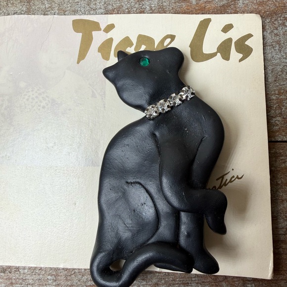 Vintage Cat Brooch Pin Lot Tigre Lis Polymer Clay Wearable Art Jewelry Handmade - Picture 7 of 12